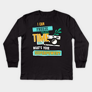 I Can Freeze Time What's Your Superpower Kids Long Sleeve T-Shirt